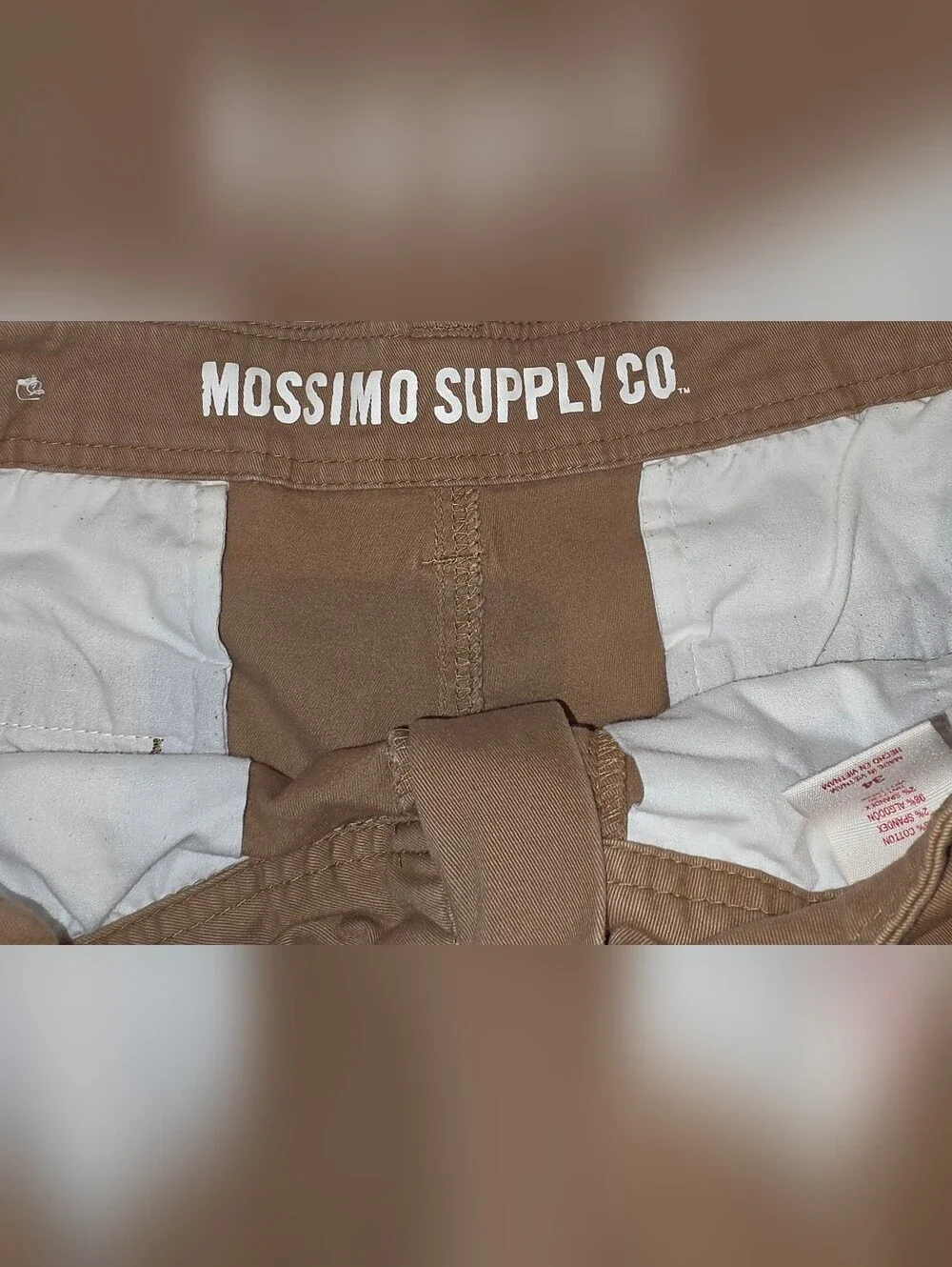 Mossimo Supply Co. Men's Tan Flat-Front Shorts Sz 34